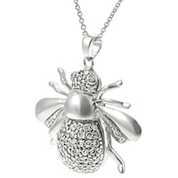 Sterling Silver Cubic Zirconia Bumblebee Necklace