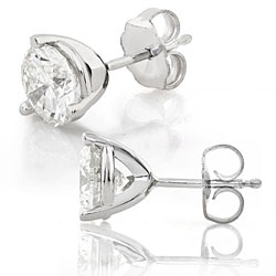 14k Gold 2ct TDW Round Diamond Stud Earrings (G-H, SI3)