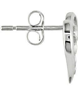 14k White Gold 1/4ct Diamond Heart Earrings