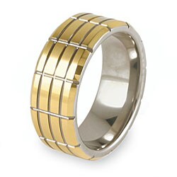 Tungsten Grooved Goldplated Band (9 mm)