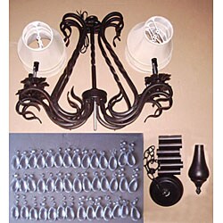 Black Iron 6-light Crystals Chandelier