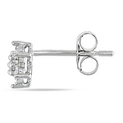 14k White Gold 1/4ct TDW Diamond Cluster Earrings (H-I, I2-I3)