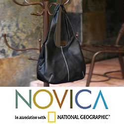 'Urban Black' Leather Shoulder Bag (Mexico)