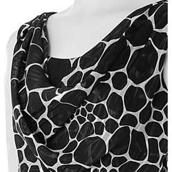 Adi Designs Junior's Black and White Printed Maxi Dress