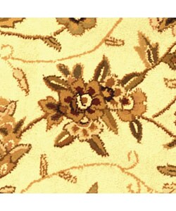 Handmade Traditions Isfahan Ivory Wool and Silk Rug (2' x 3')