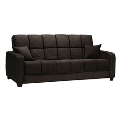 Cara Black Microfiber Futon Sofa Bed