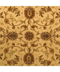 Handmade Traditions Isfahan Ivory Wool and Silk Rug (8' x 11')