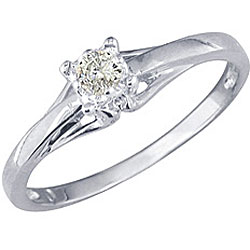 10k White Gold Diamond Promise Ring (K,I1)