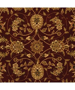 Handmade Isfahan Burgundy/ Ivory Wool and Silk Rug (6' x 9')