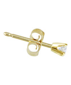 14k Yellow Gold Diamond Accent Single Stud Earring