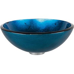 Kraus 14-inch Irruption Blue Glass Vessel Sink