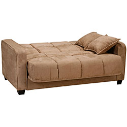 Cara Mocha Microfiber Futon Loveseat Bed