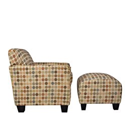 Park Ave Retro Beige Dot Armchair and Ottoman