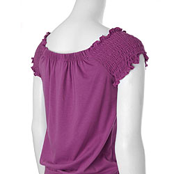 Belle du Jour Junior's Smocked Short-sleeve Top