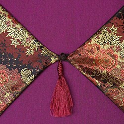 Plum and Autumn Floral Thai Silk Cushion Cover