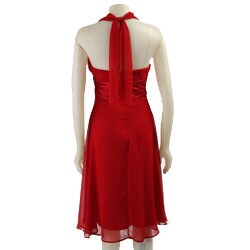 Connected Apparel Women's Formal Halter Dress