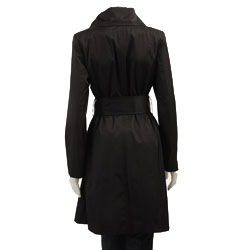 London Fog Women's Faux Silk Trench Coat