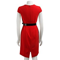 London Times Women's Belted Sheath Dress