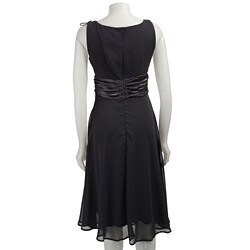 Connected Apparel Women's V-neck Ruched Dress