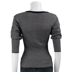 Pink Rose Junior's Striped V-neck Top