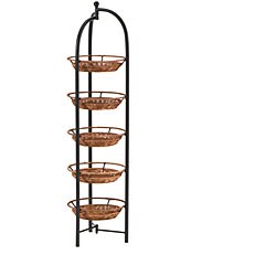 Rattan 5-tier Storage Basket Shelf