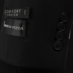 Andrew Fezza Men's 3-button Solid Black Wool Suit