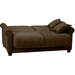 Lee Dark Brown Microfiber Futon Loveseat