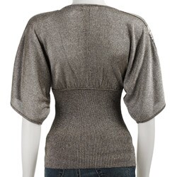Belldini Women's Kimono Sleeve Glitter Shirt