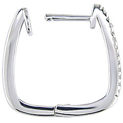 10k White Gold 1/10ct TDW Diamond Hoop Earrings