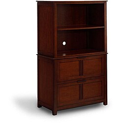 Cherry Mission-style Lateral File with Hutch