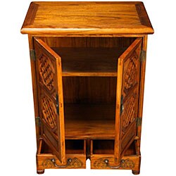 Hand-carved Lattice-windowed Storage Cabinet