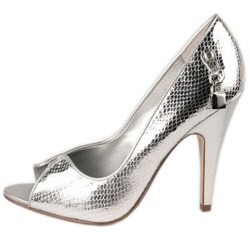 Beston Women's Evening Snake Print Open Toe Pumps