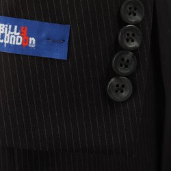 Billy London Men's Black Pinstripe Slim Fit Suit