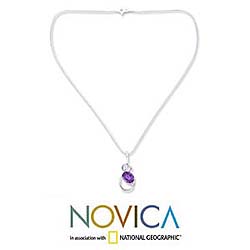 Sterling Silver Amethyst 'Melody' Necklace (India)