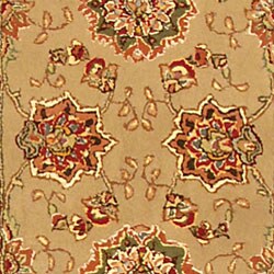 Handmade Taupe/ Ivory Wool and Silk Runner (2'3 x 12')