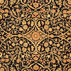 Handmade Persian Court Black/ Multi Wool and Silk Rug (7'6 x 9'6)