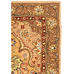 Handmade Persian Court Legends Ivory/ Taupe Wool and Silk Rug (2' x 3')