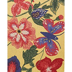Hand-hooked Alexa Cape Tropical Floral Yellow Wool Rug (5' x 8')