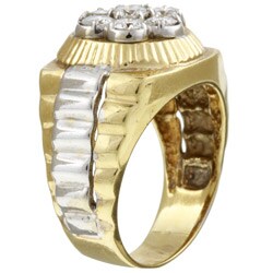 14k Yellow Gold and 1 1/5ct TDW Diamond Watch Ring