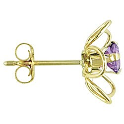 14k Yellow Gold Amethyst Earrings and Necklace Set