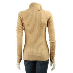 Bonnie and Bill Women's Cable Knit Turtleneck Sweater