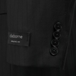 Claiborne Men's Black Herringbone Wool Suit