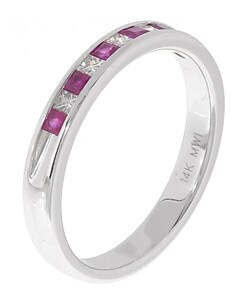 14-kt. White Gold 1/6-ct. TDW Diamond Ruby Ring