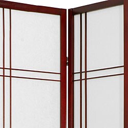 Wood and Rice Paper Double Cross 6-panel 84-inch Shoji Screen (China)