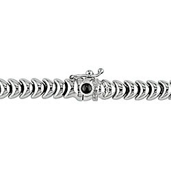 14k White Gold Onyx Clasp 18-inch Cobra Necklace