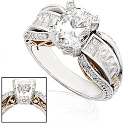Platinum/ 18k Gold 3 1/4ct TDW Diamond Ring (G-J, VS1,VS2-SI2)