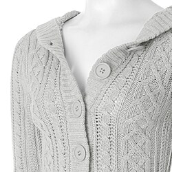 Ci Sono by Adi Junior's Cable Knit Hooded Cardigan