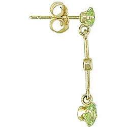 10k Yellow Gold Peridot/ Diamond Accent Earrings