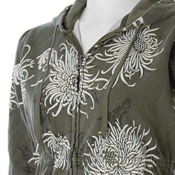 Lucky Brand Junior's Floral Print Zipper Hoodie