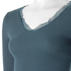 linQ Silk Trim Women's Waffle-knit Thermal Top